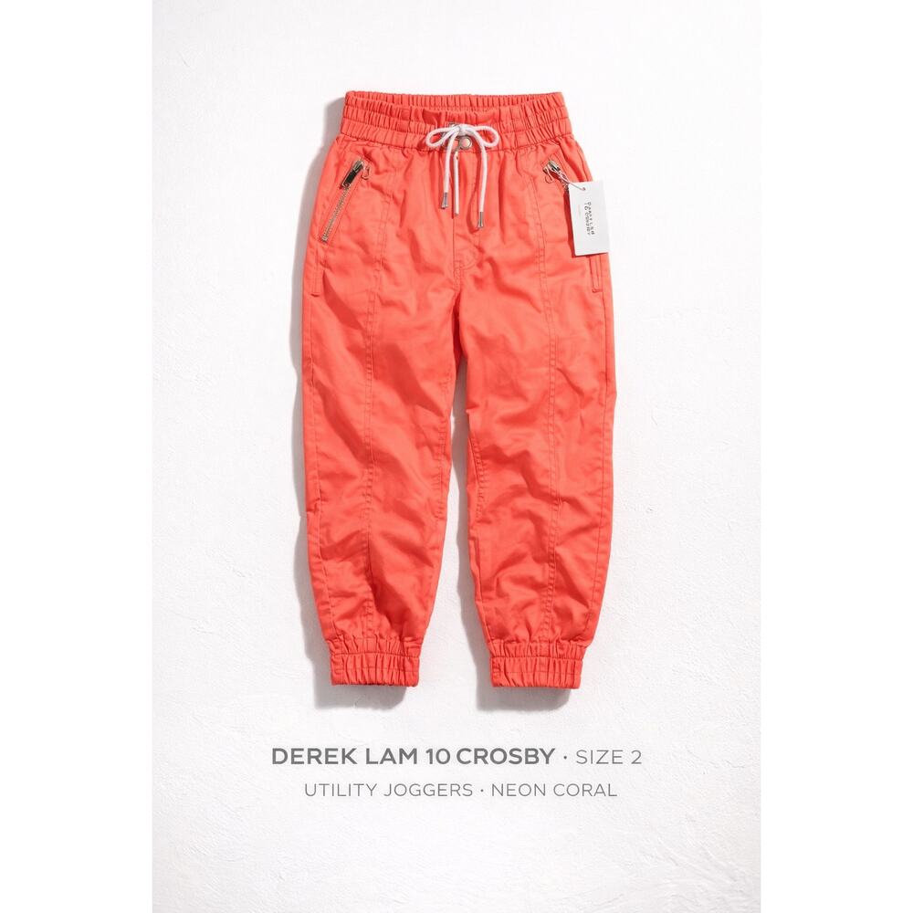 Derek Lam 10 Crosby Womens Kina Utility Joggers Size 2 iNeon Coral NWT